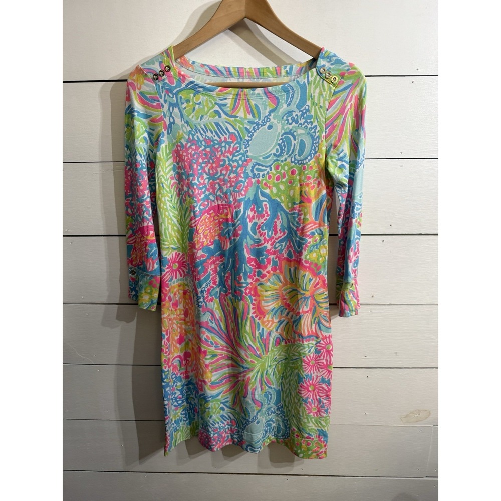 Lilly Pulitzer‎ Sophie Lover's Coral Women's Size XS 3/4 Sleeve Dress